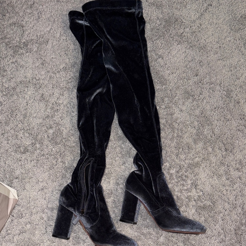 Aquazzura Velvet Over-the-Knee Boots